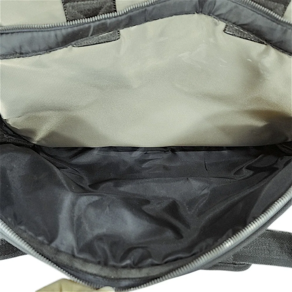 Vtg Banana Republic Duffle Bag Weekender Nylon Canvas Leather Large Travel Black